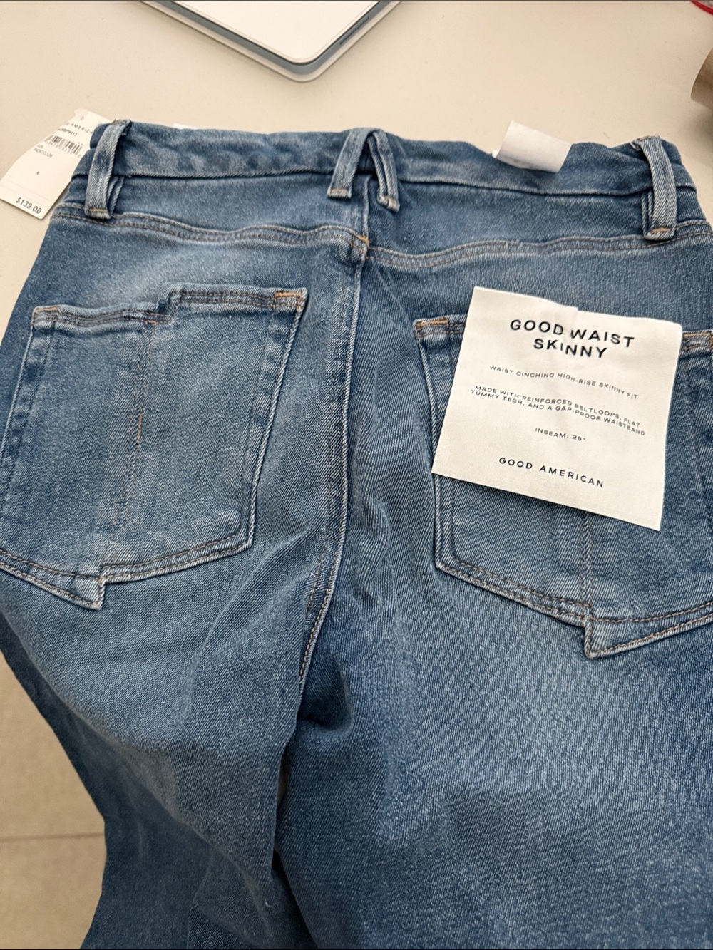 Good American Mid Wash Blue Good Waist Skinny Jeans